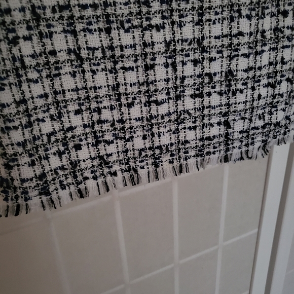 H&M blue white boucle tweed mini skirt size 4 - Picture 6 of 8